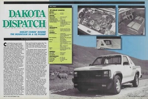 1989 Dodge Dakota Shelby Pickup Truck Vintage Magazine Article Ad 318 V8 White - Picture 1 of 3