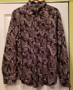 Camicia Robert Graham Apax nera paisley manica lunga vestibilità classica piccola $ 198 vendita al dettaglio - Foto 1 di 7