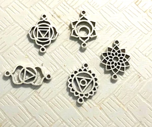 Jewelry Making Finding-5 of the Chakra Symbols-5 of each Connector 25 total pcs - Picture 1 of 5