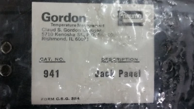 Gordon 941 Jack Panel NUEVO, stock antiguo, largo, 12 pares de agujeros, doble Foto 1 de 4