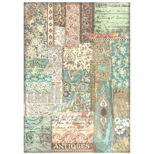 Stamperia A4 RICE PAPER - BROCANTE ANTIQUES - FABRIC, PATCHWORK, Decoupage - Picture 1 of 1