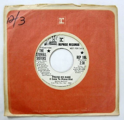 The Stovall Sisters 45 Praise His Name (I Come To Praise Him) Soul Gospel очень хорошее состояние++ - Изображение 1 из 3