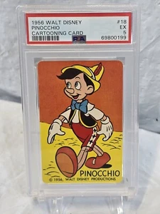 1956 Walt Disney Cartooning Card #18 Pinocchio PSA 5 EX Pop 2 - Picture 1 of 7