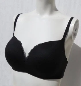 Reggiseno a tuffo VICTORIA’S SECRET nero liscio cotone morbido imbottito taglia 32DD USATO IN OTTIME CONDIZIONI - Foto 1 di 5
