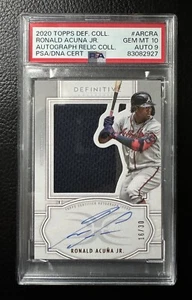 2020 Topps Definitive Ronald Acuna Jr Jumbo Patch Auto /30 PSA 10 - Picture 1 of 4