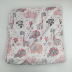 SL Home RN 119741 weiß rosa Affe Löwe Sherpa Babydecke Elefant Giraffe - Bild 1 von 5
