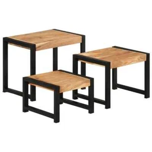 vidaXL Nesting Tables 3 pcs Solid Wood STP - Picture 1 of 10