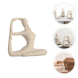 Ceramic Yoga Figure Yoga Figure Shape Ornament Porcelain Figurine Woman - Picture 1 of 12