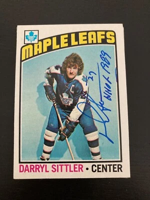 Maple Leafs Darryl Sittler signed 1976-77 Topps Card With HOF Foto 1 de 3