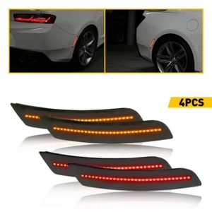 4X LED Side Marker Lights Bumper Indicator Reflectors For 2016-2021 Chevy Camaro - Picture 1 of 11