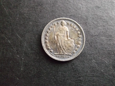 1939 Switzerland 1/2 Franc Silver KM#23 Cover
