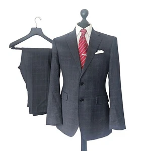 CHARLES TYRWHITT Luxury SUPER 120's Grey CHECK Pattern Suit *FITS* 42R W36" L30" - Picture 1 of 14