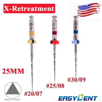 EASYINSMILE Dental Retreatment Files Engine Root Canal NiTi Endodontics Rotary Files 7/8/9