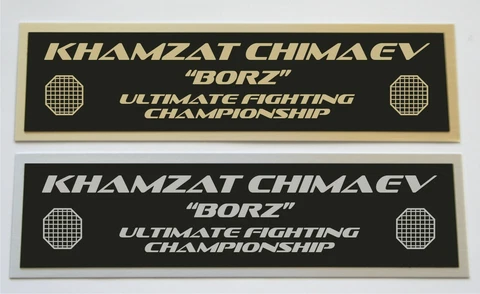 Khamzat Chimaev UFC nameplate for signed autographed mma gloves photo or case Cover