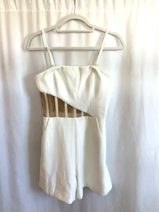 Dress The Population White Romper W/ Cutout Sz Extra Small - Imagen 1 de 4