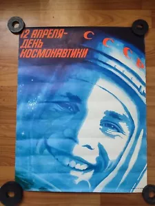 Gagarin Raumfahrtprogramm Kosmonaut Originalposter - Bild 1 von 3
