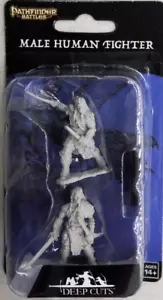 PATHFINDER BATTLES MINIATURE ~ MALE HUMAN FIGHTER - Picture 1 of 2