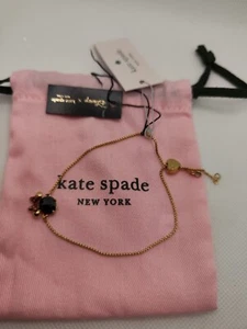 Kate Spade x Disney Minnie Mouse Gold Slider Lariat Bracelet O0R00075 New - Picture 1 of 3