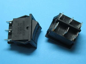 50 Black Rocker Switch ON-OFF DPDT 6 Terminal 15A/250V 20A/125V KCD3 without LED - Picture 1 of 1