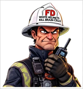 Firefighter Fire Department White Helmets Kill Brain Cells Firefighter Decal - Picture 1 of 1