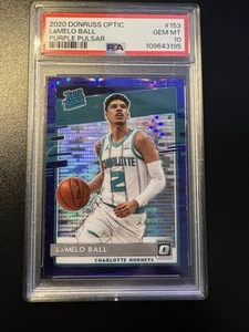 2020 Donruss Optic LaMelo Ball Purple Pulsar Rated Rookie RC #153 PSA 10 - Picture 1 of 2