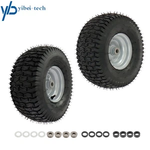3/4" Shaft Hole + 3" Center Hub 2 Pack Mower 15 x 6.00-6 Inflated Tires & Wheel - Picture 1 of 12