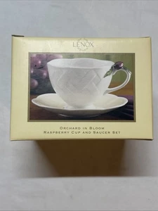 NEW in Box Lenox Orchard in Bloom Raspberry Cup and Saucer Set Vintage RARE - Picture 1 of 4