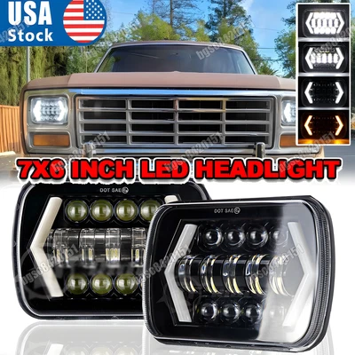 Faros LED 2x7 7x6 DRL sellados HI-LO para Ford E-150 E-250 E-350 Econoline Foto 1 de 4
