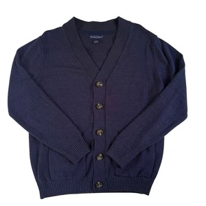 Cardigan Sweater Mens Large Blue Button Front Long Sleeve Grandpa Old Man Grunge - Picture 1 of 8