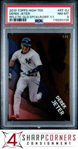 2019 TOPPS HIGH TEK REFLECTEK GOLD SPECTEKULAR DIFFRACTOR 1/1 DEREK JETER PSA 8 - Picture 1 of 3