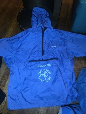 Винтажный Sony Handycam промо куртка ветровка мужской L синий 90-х - Изображение 1 из 4
