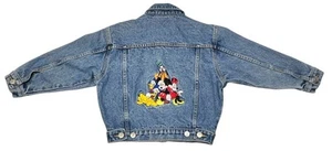 Vtg Disney Store Denim Jean Jacket Kids Embroidered Mickey Mouse Blue Small - Picture 1 of 15