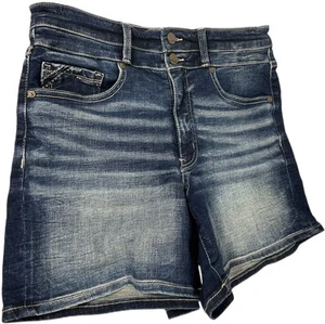 Buckle Black Shorts Womens 29 Blue Fit No 75 Stretch Medium Wash Denim Whiskered - Picture 1 of 7