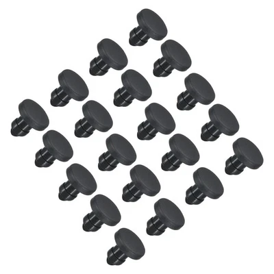 30 piezas tapones de silicona con orificio de bloqueo a presión de 4 mm/0,16 pulgadas de diámetro negro Foto 1 de 4