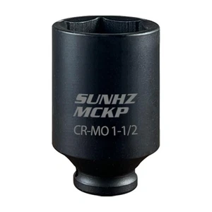 SUNHZMCKP 1/2 Inch Deep Drive Impact Socket, SAE 1-1/2 Socket, CR-MO, 6 Point... - Picture 1 of 8