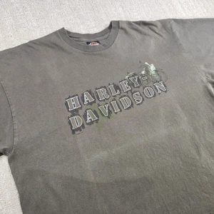 Harley Davidson Hemd Herren XL Military Grün Motorrad Vintage Einzelnaht Y2K - Bild 1 von 9
