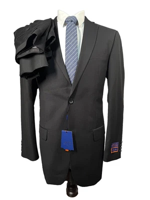 Nuevo GIORGIO FIORELLI Hombre Negro ATLETICO 2 piezas Traje 40L Chaqueta 34x37 SIN DOBLADILLO Pantalón Foto 1 de 4