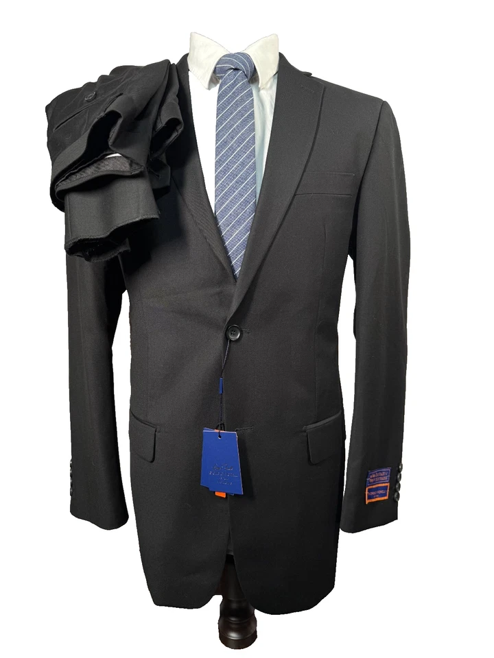 Nuevo GIORGIO FIORELLI Hombre Negro ATLETICO 2 piezas Traje 40L Chaqueta 34x37 SIN DOBLADILLO Pantalón Foto 1 de 4