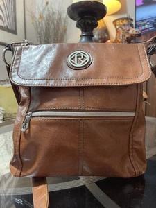 Relic brand Red / Brown Paisley Embossed Faux Leather Crossbody Bag Purse - Picture 1 of 11