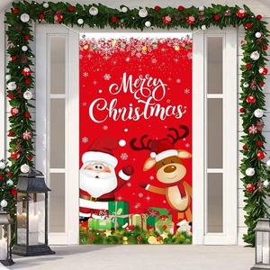 Copriporta Natalizio Babbo Natale da Appendere Copri Alce Regali Neve Natale Porta Copri Ban - Foto 1 di 5