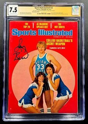 Larry Bird Signed JSA CGC 7.5 1977 Sports Illustrated 1st Cover RC Rookie SI NO - Image 1 of 4