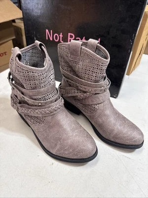 Botín al Tobillo Western Sin Clasificado Talla 6 Gris Hebilla Correa Pull On Botas de Vaquera Foto 1 de 4