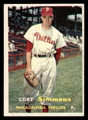 Curt Simmons 1957 Topps #158 Philadelphia Phillies - Image 1 of 2
