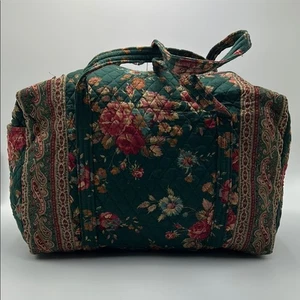 NWT Vera Bradley Greenbriar Weekender Travel Shoulder Bag Floral large Zip Green - Picture 1 of 13