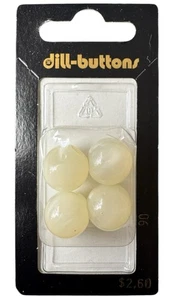 Buttons Ivory Pearlescent Sphere Ball Shank 4-Pk 9/16" 14MM Dill 90 Vntg Germany - Picture 1 of 6