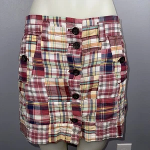 J.Crew Skirt Women’s 6 Madras Plaid Patchwork Mini Y2K - Picture 1 of 8
