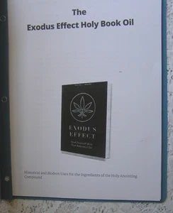 The Exodus Effect Holy Anointing Oil Book -With Recipes - 24 Page Booklet - Imagen 1 de 2