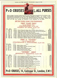 Original Advert P&O Line Cruises 1933 Itinerary #1 Vintage Art Deco Era Print Ad - Picture 1 of 1