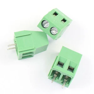 100 piezas 5 mm 5,0 mm paso 2 pines tornillo recto conector de bloque de terminal 300V 15A - Imagen 1 de 7