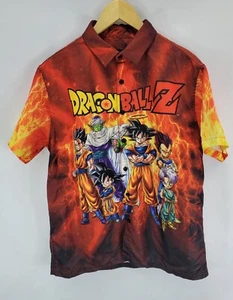 21 Men DRAGON BALL Z Anime All Over Print Button-Up Hawaiian Shirt Men's M - Picture 1 of 6